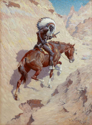 The War Chief 24 1/2 x 18 1/4in William Robinson Leigh(1866-1955)