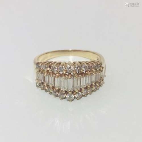 14K Yellow Gold, 1ct VS - F Diamond Ring