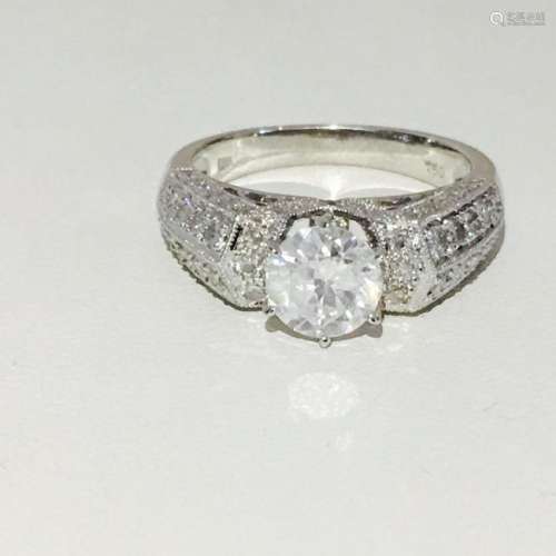 18K White Gold, 2.10 CT Diamond Engagement Ring