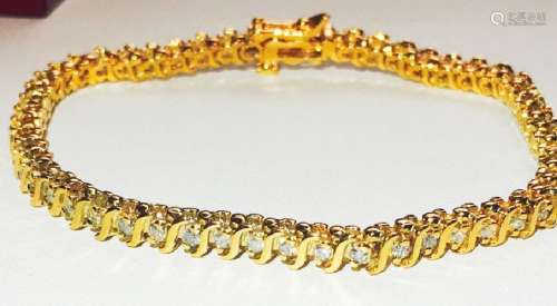 14K Yellow Gold, 1.00 ct Diamond Bracelet