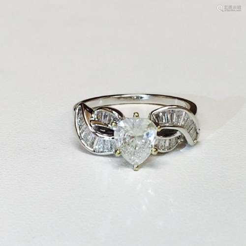14k White Gold And 1.20 Carat Diamond Engagement Ring