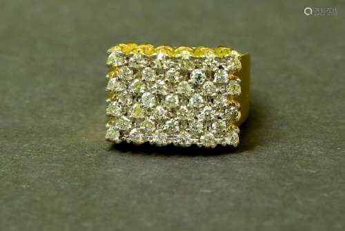 14k Yellow Gold, 3.25 CT White VS/F Diamond Ring