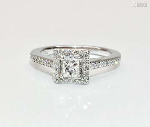 14K White Gold & WHITE Diamond Engagement Ring