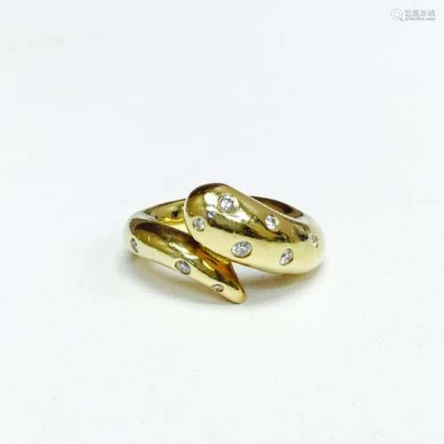 R.F.M.A.S 18k Yellow Gold and White Diamond Ring