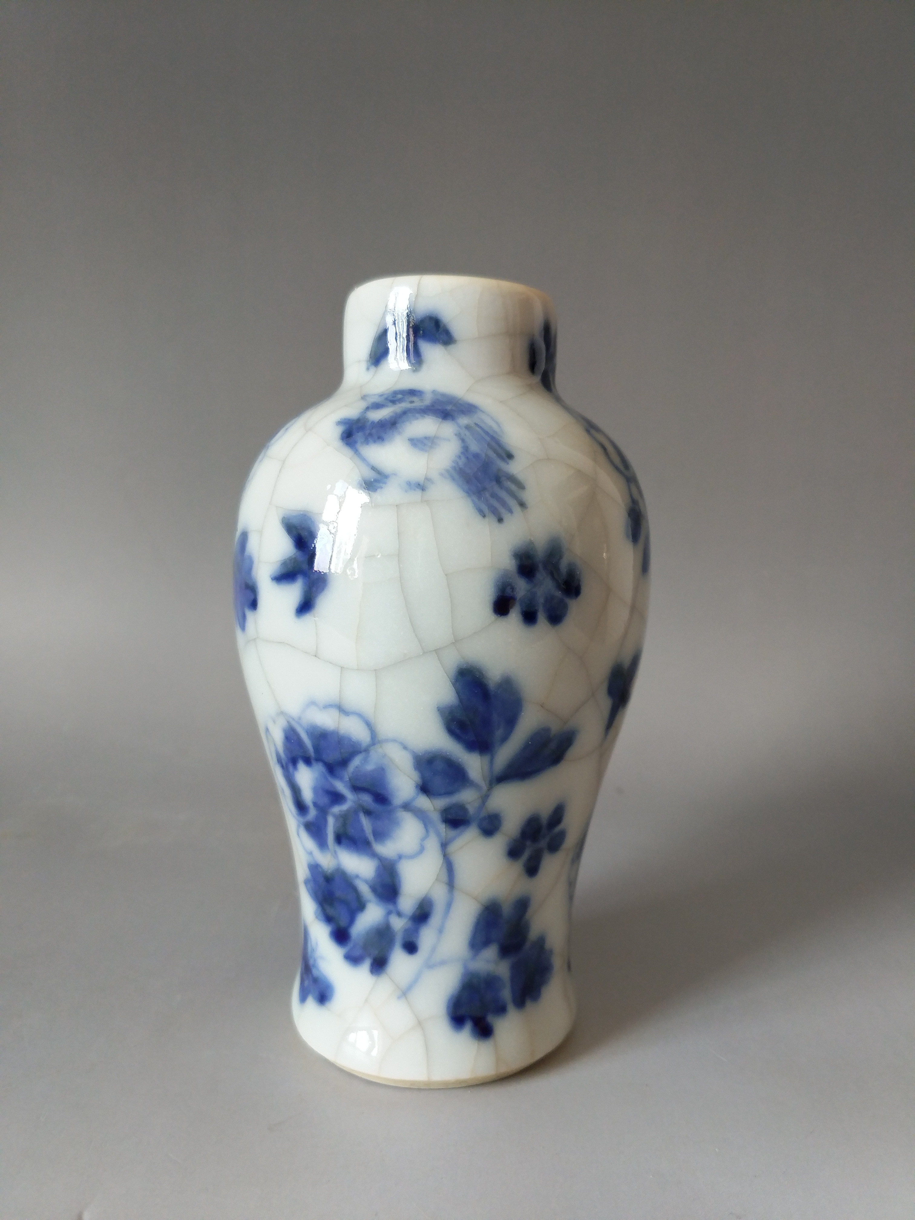 清代仿哥釉青花花卉梅瓶一对－【Deal Price Picture】