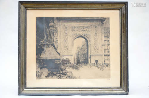 De Bruycker: etching 'Porte St.Denis ‡ Paris'