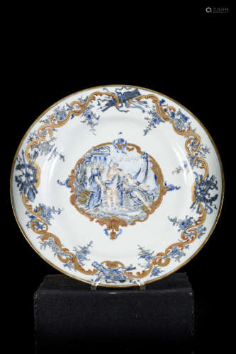 Dish in Chinese porcelain 'choice of Heracles'