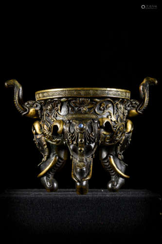 Chinese bronze censer with Hu Wen Ming mark