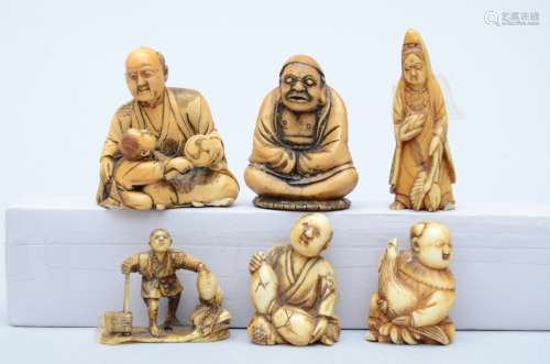 Lot: six Japanese netsuke