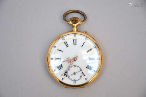 A gold pocket watch, 19th century