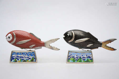 A pair of fish in Chinese cloisonnÈ