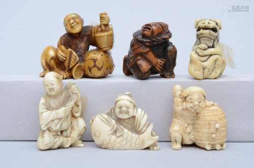 Lot of 6 Japanese netsuke