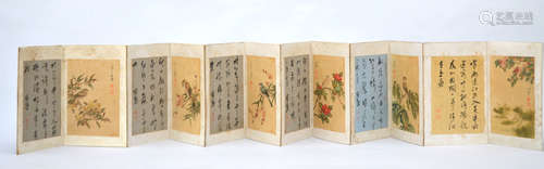 Chinese album 'birds and calligraphy'