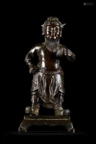 Temple guard in Chinese bronze
