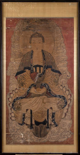 Chinese painting on paper: 'buddha shakyamuni'