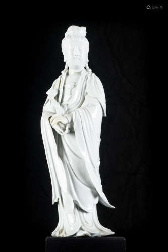 A statue in blanc de Chine 'guanyin with scepter'