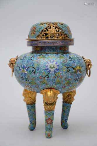Tripode incense burner in Chinese cloisonnÈ