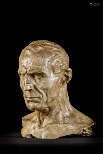George Minne: a plaster statue 'head of a man'