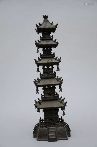Asian bronze pagoda