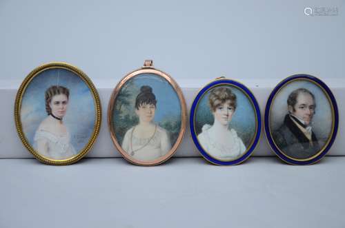 Two pairs of oval miniatures