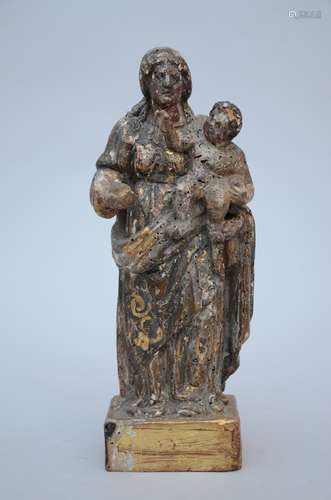 Madonna and child carved in wood