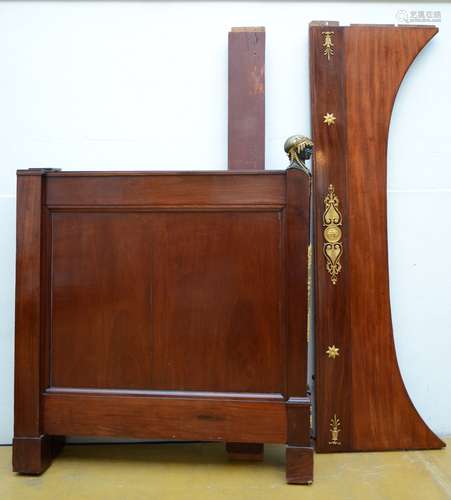 A Empire bed in mahogany with bronze ornaments