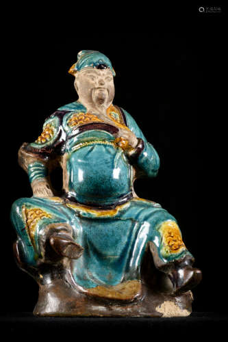 Figure in fahau stoneware 'Guandi'