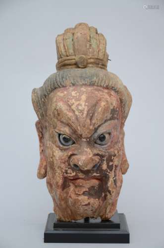 Head in clay of a Chinese temple guard