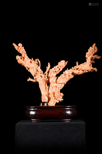 Chinese coral sculpture 'birds'