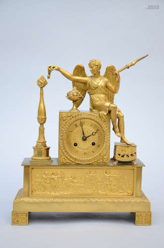 Empire clock in gilded bronze 'angel'