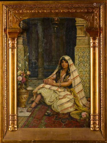 EugËne Sybert: painting (o/c)  'oriental lady'