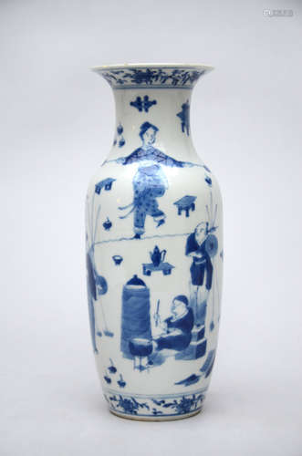 A blue and white vase in Chinese porcelain 'acrobats'