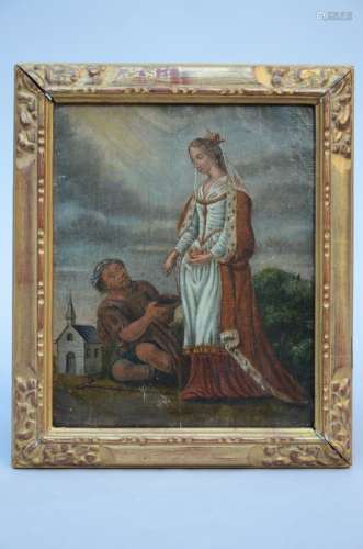 Painting (o/c)  'lady and beggar'