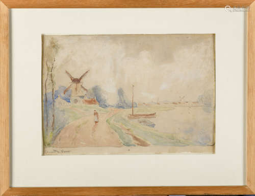 Gustaaf De Smet: watercolor 'landscape'