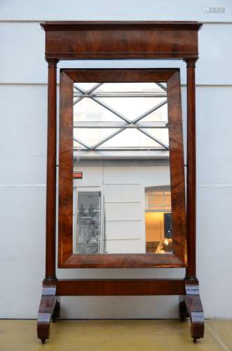 A large Empire mirror in mahogany