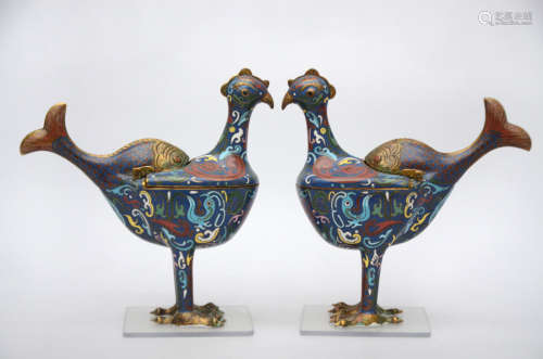 A pair mythical birds in Chinese cloisonnÈ