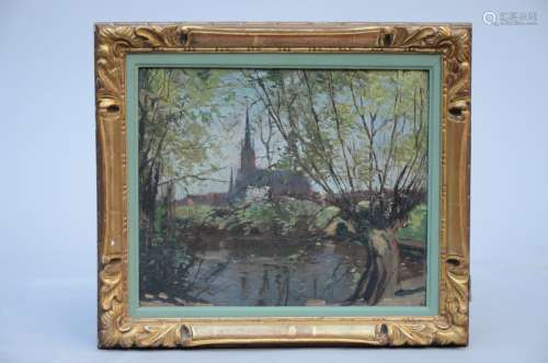 Jules Cran: painting (o/c) 'landscape'