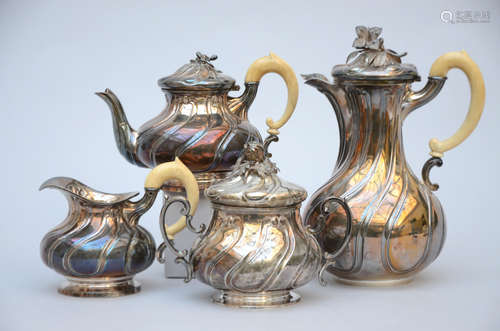 A silver coffee and tea set, Louis XV style