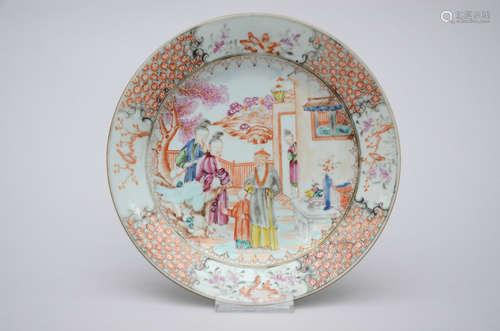 Chinese porcelain plate with 'mandarin decor'