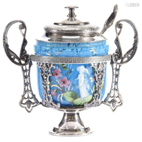Victorian Art Glass Sugar Bowl 6.5