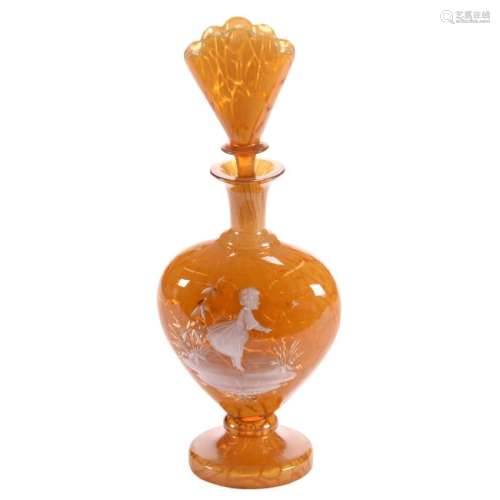 Art Glass Pedestal Perfume Bottle 9.5