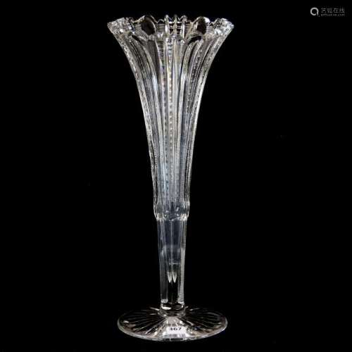Trumpet Vase American Brilliant Cut Glass 14
