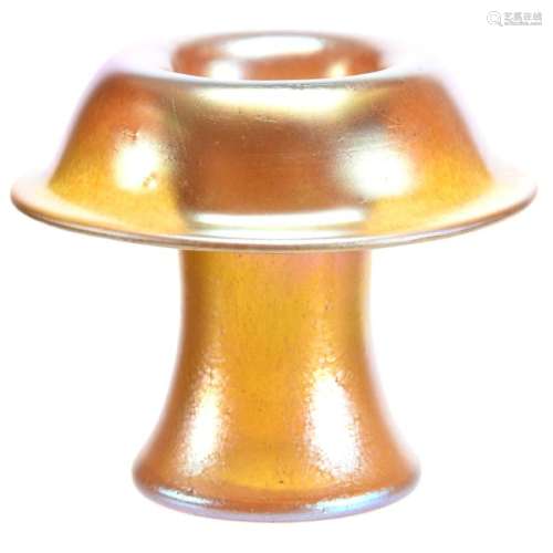 Tiffany Gold Favrile Art Glass Vase 5.25