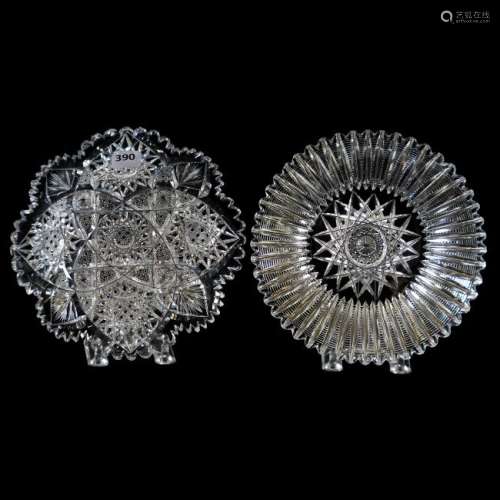 (2) Plates American Brilliant Cut Glass 7