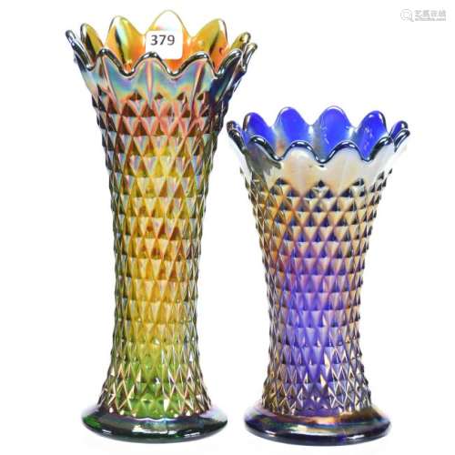 (2) Carnival Glass Vases