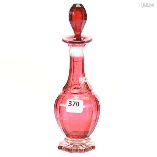 Cranberry Art Glass Perfume Bottle 7.75