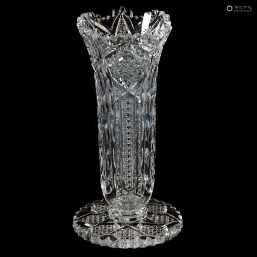 Vase American Brilliant Cut Glass 8