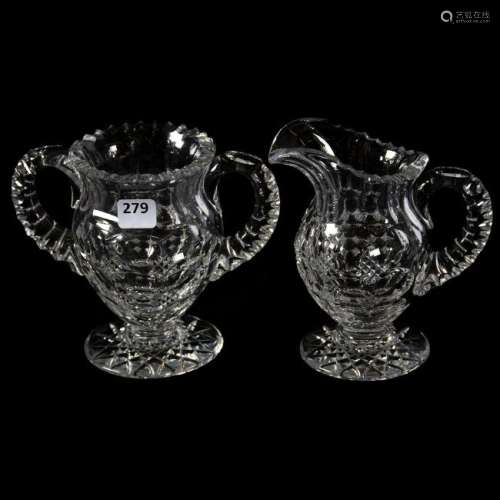 Creamer and Sugar American Brilliant Cut Glass