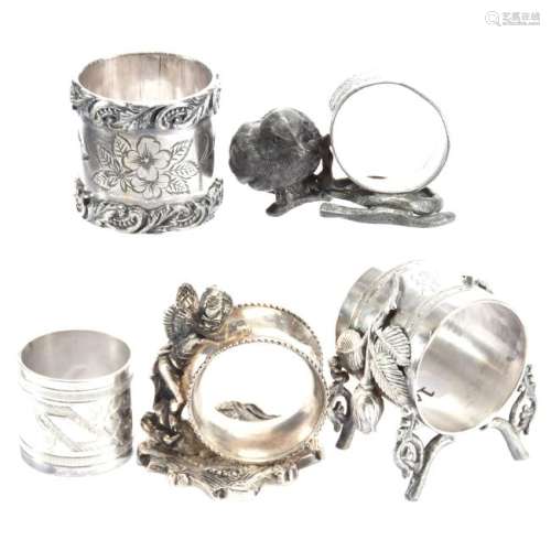 (5) Silverplate Napkin Rings