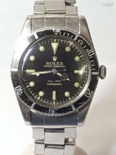 Rare Rolex 5508 Gilt Dial Submariner Stainless Steel W